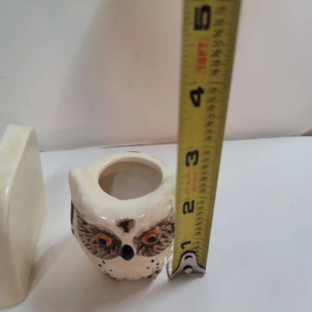 Vintage Japan Owl Napkin Holder Toothpick Set table setting